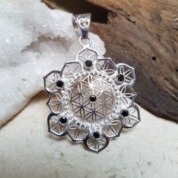 Pendentif Fleur de Vie ONYX -...