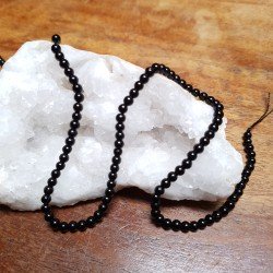 Perle TOURMALINE NOIRE 3mm / Fil...