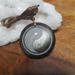 Pendentif  OBSIDIENNE Argentée...
