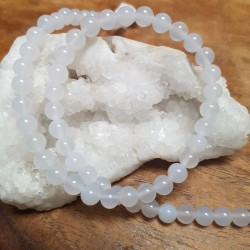 Perle  AGATE Blanche 6mm / Lot...