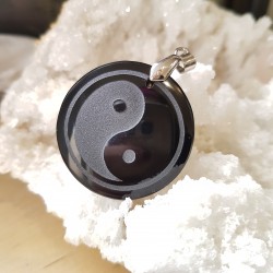 Pendentif OBSIDIENNE Noire "Yin...